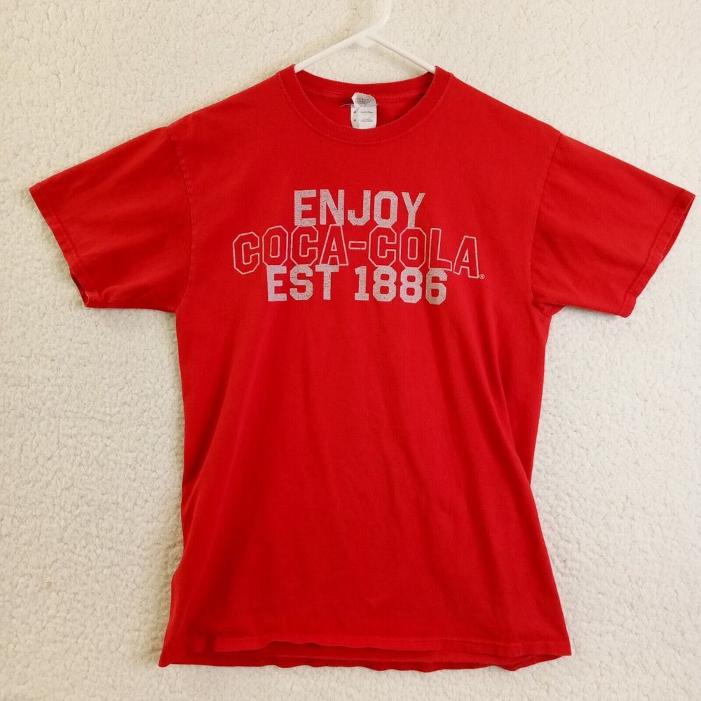 Enjoy Coca-Cola Est 1886 T-Shirt Adult Medium Short Sleeve Red Jerzees
